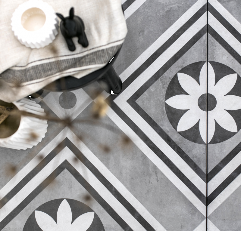 GeoCeramica® 60x60x4 Concreet Flower dec