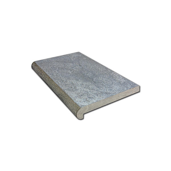 Blue stone zwembadrandtegel gevlamd & geborsteld