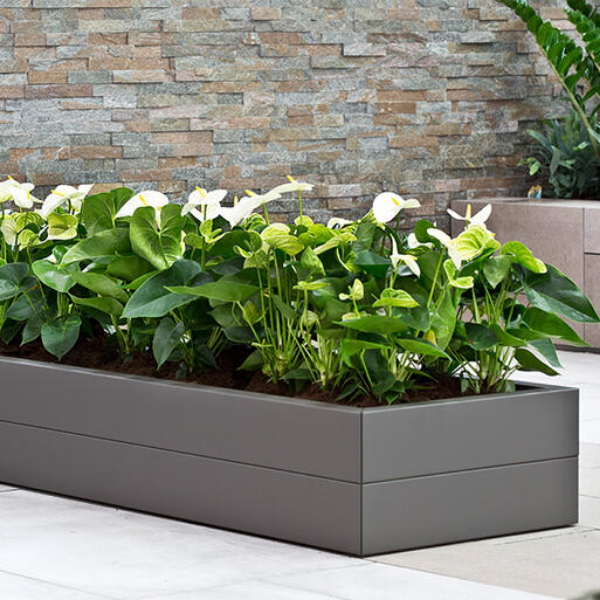 Bloembak Modulair Taupe - 42 cm hoog