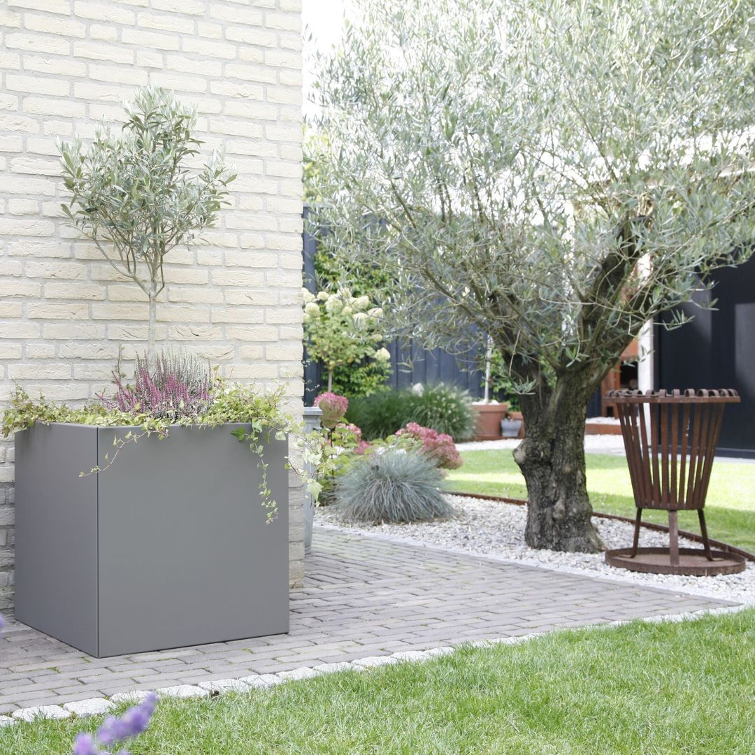 Bloembak Vlak Taupe - 60 cm hoog
