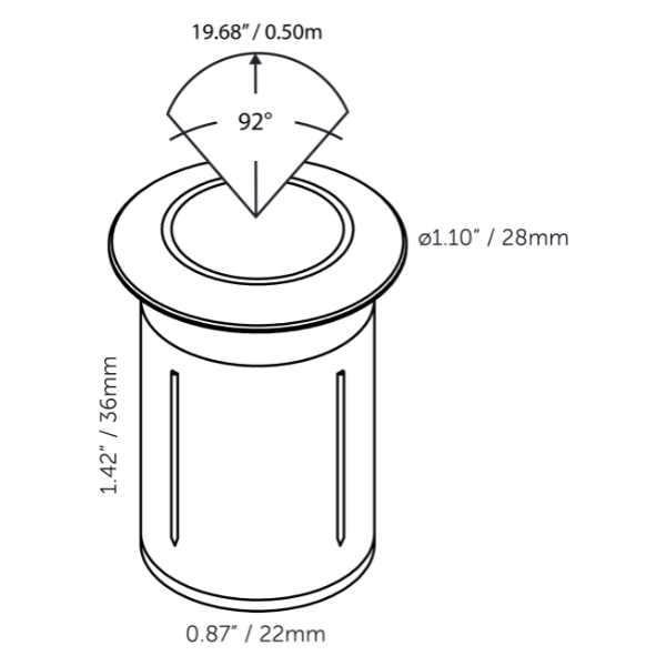 Dot 22 - grondspot Ø 22mm (zonder ring)
