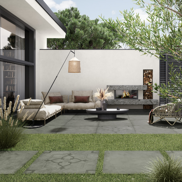 Canvase 20MM Gray tegel 100x100x2 cm