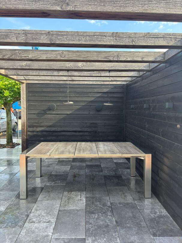 Tuintafel met houtlook Keramisch tafelblad