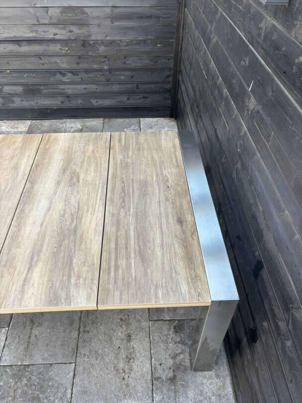 Tuintafel met houtlook Keramisch tafelblad