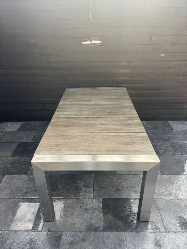 Tuintafel met houtlook Keramisch tafelblad