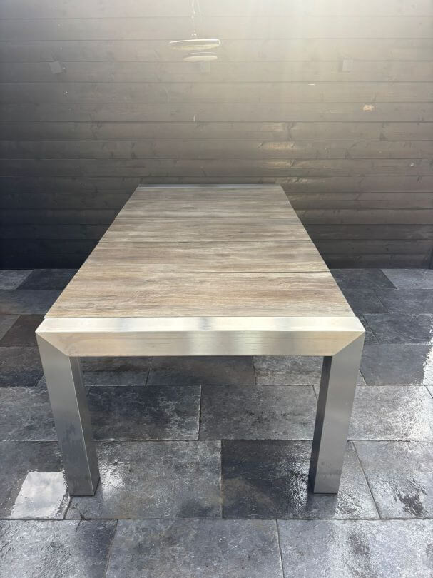 Tuintafel met houtlook Keramisch tafelblad
